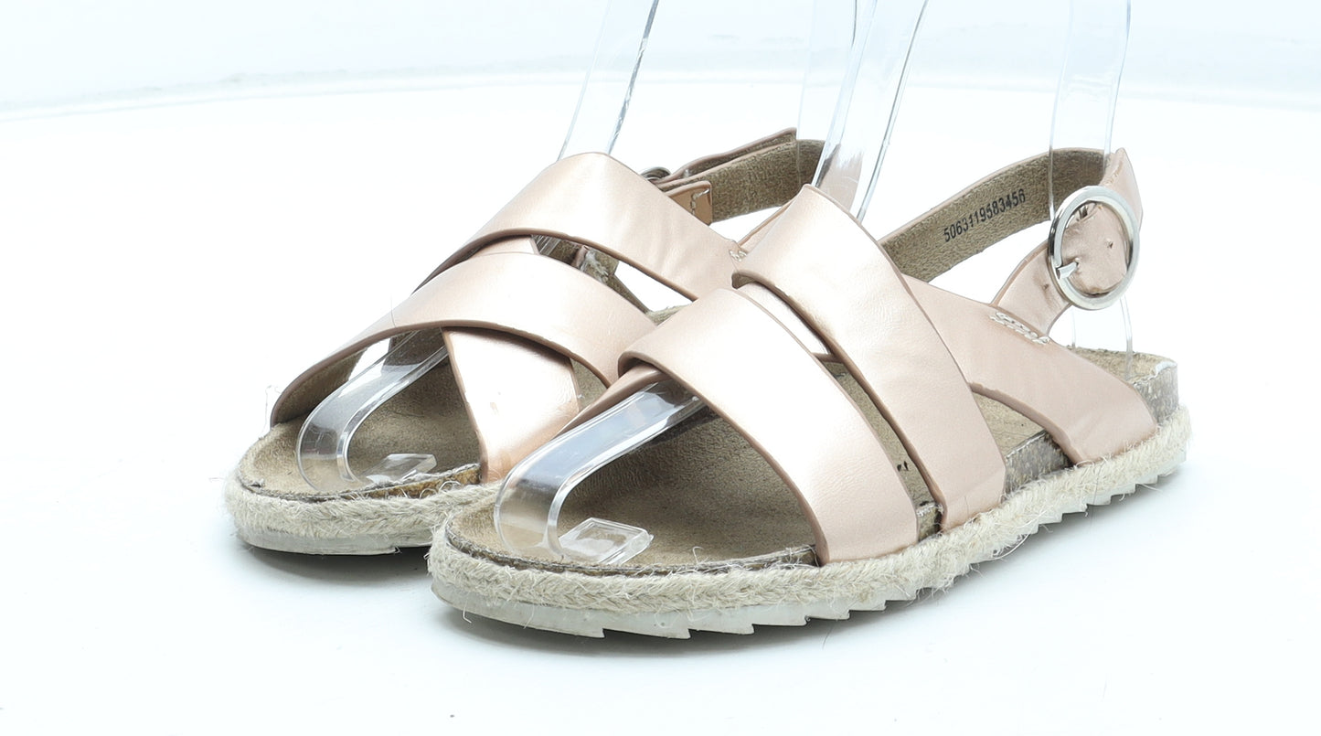 Preworn Girls Pink Polyester Slip On Sandal UK 1 32