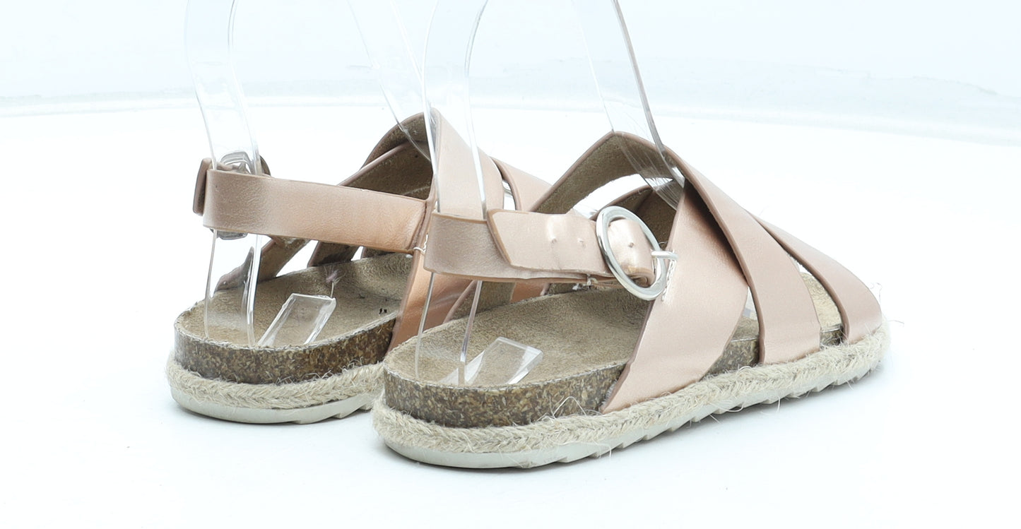 Preworn Girls Pink Polyester Slip On Sandal UK 1 32