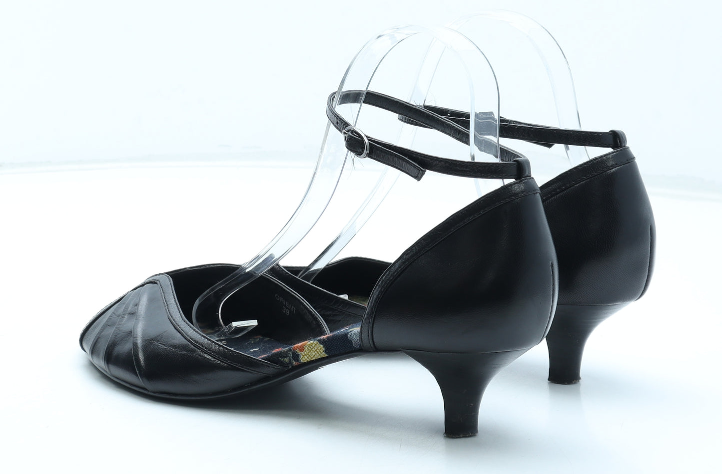 Ravel Womens Black Leather Strappy Heel UK