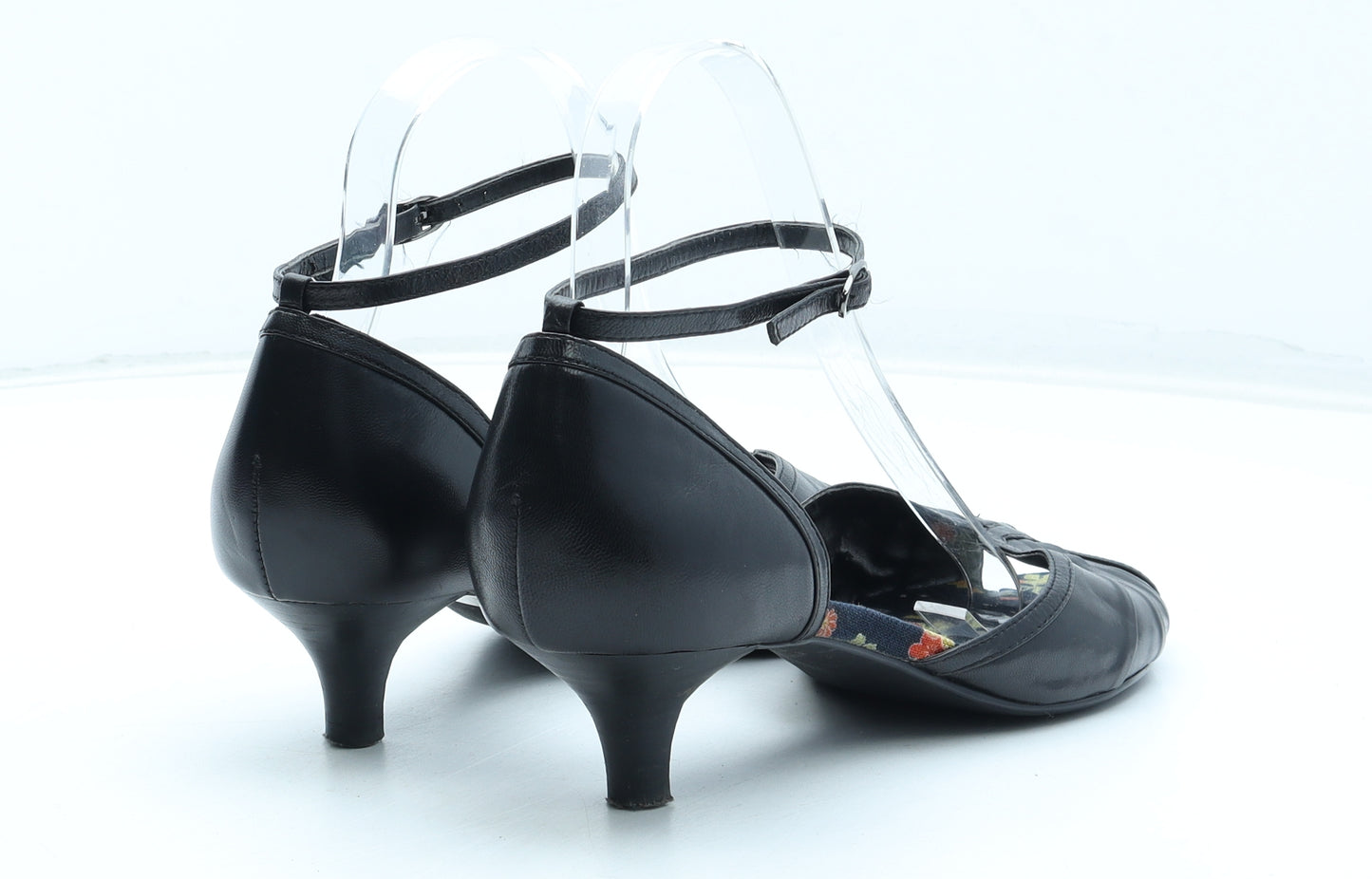 Ravel Womens Black Leather Strappy Heel UK