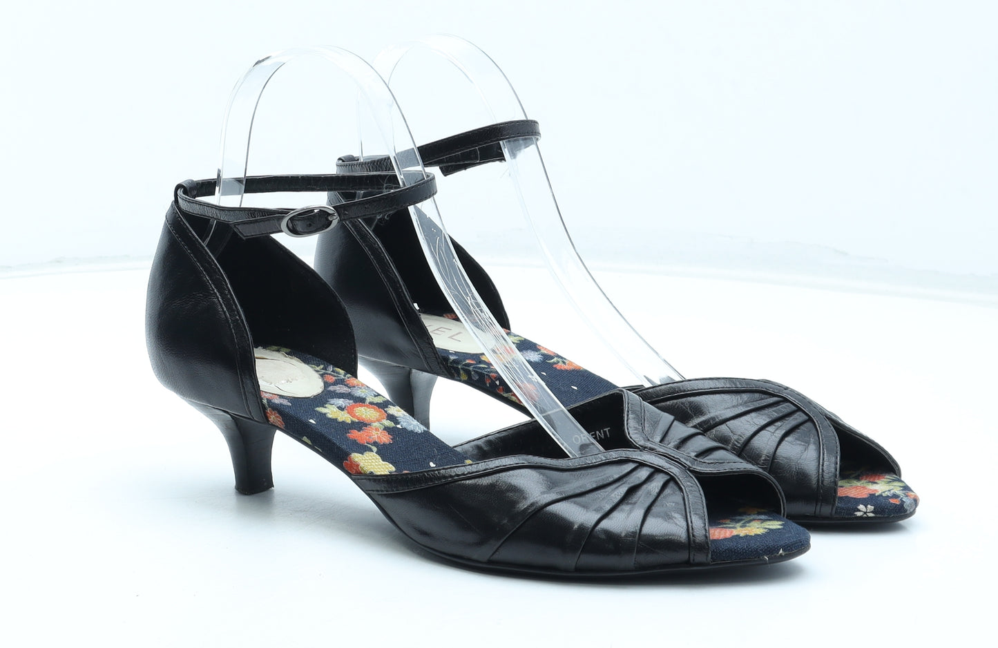Ravel Womens Black Leather Strappy Heel UK