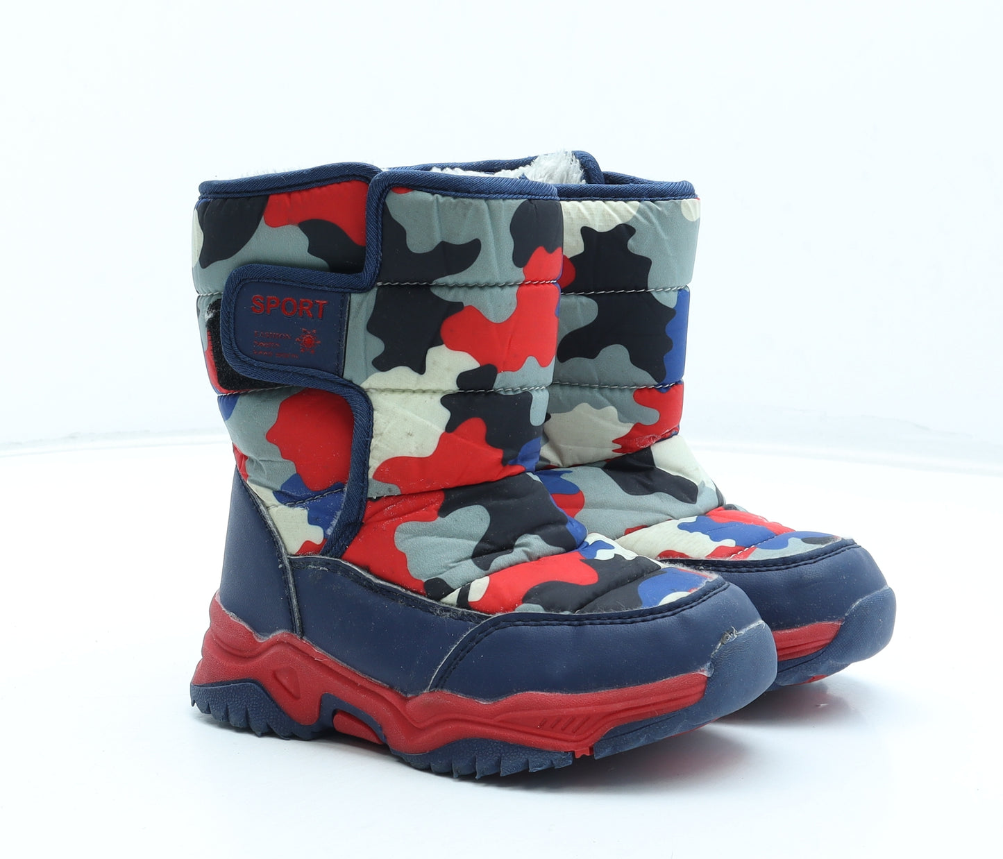 Sport Boys Multicoloured Camouflage Polyester Snow Boot Boot UK 11 29
