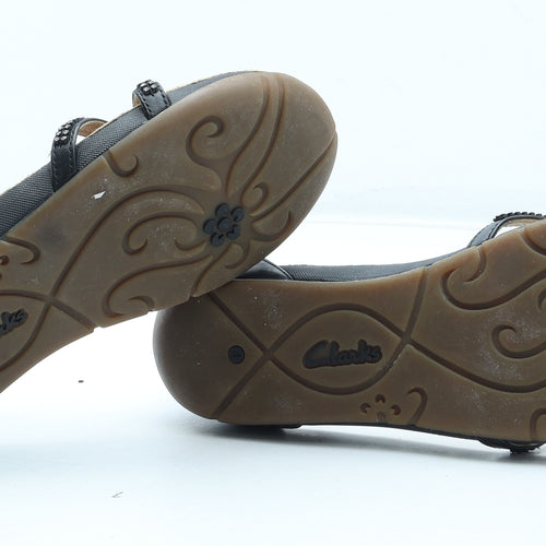 Clarks Womens Black Leather Strappy Sandal UK
