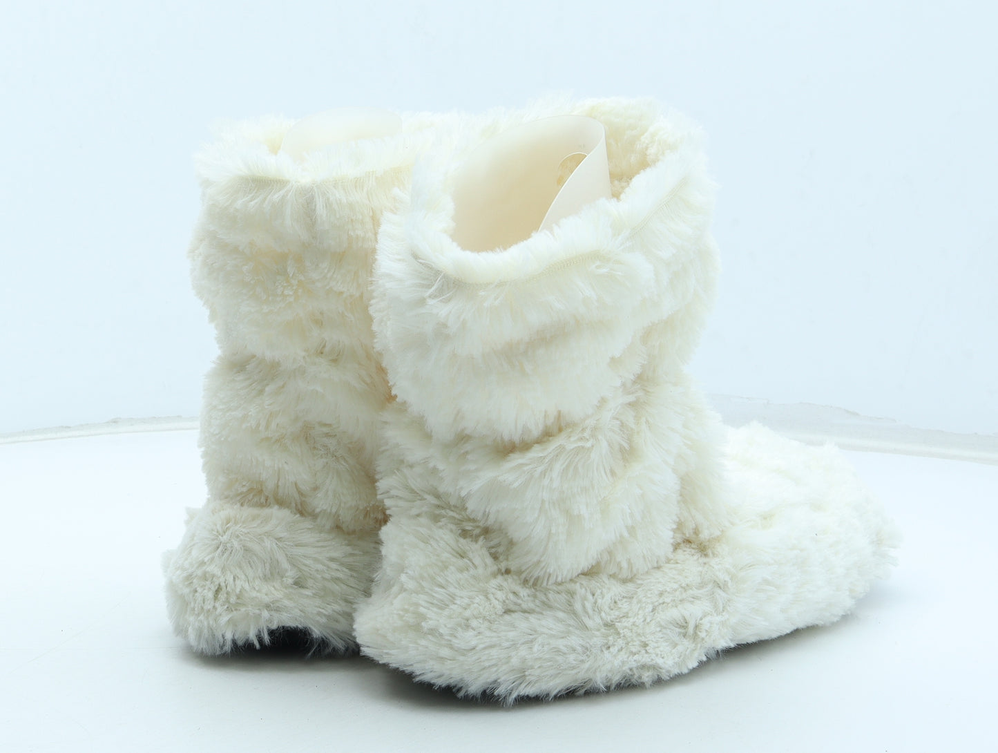 Warmies Womens White Polyester Bootie Slipper UK - Microwavable