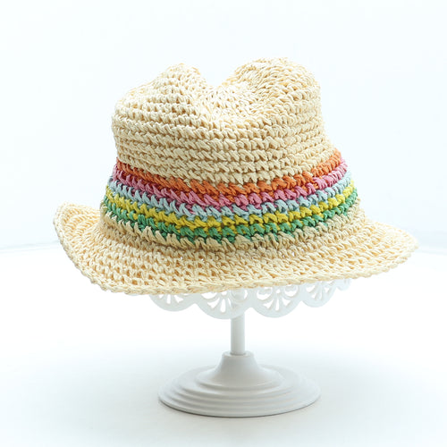 NEXT Girls Multicoloured Colourblock Paper Sun Hat Size S - Size 1-2 Years