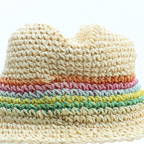 NEXT Girls Multicoloured Colourblock Paper Sun Hat Size S - Size 1-2 Years