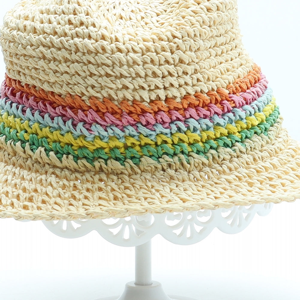 NEXT Girls Multicoloured Colourblock Paper Sun Hat Size S - Size 1-2 Years