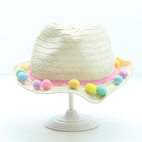 Primark Girls Beige Paper Sun Hat Size S - Size 2-4 Years
