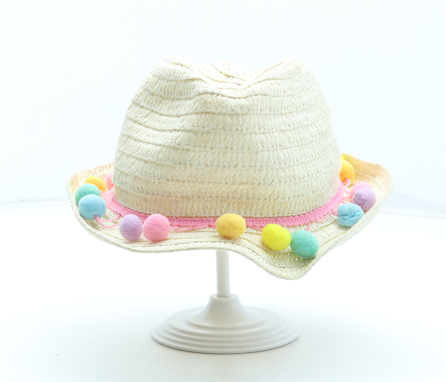 Primark Girls Beige Paper Sun Hat Size S - Size 2-4 Years