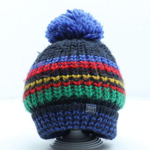 Joules Boys Multicoloured Colourblock Acrylic Bobble Hat Size S - Size 8-12 years