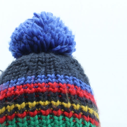 Joules Boys Multicoloured Colourblock Acrylic Bobble Hat Size S - Size 8-12 years