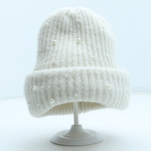 Primark Womens White Acrylic Beanie One Size