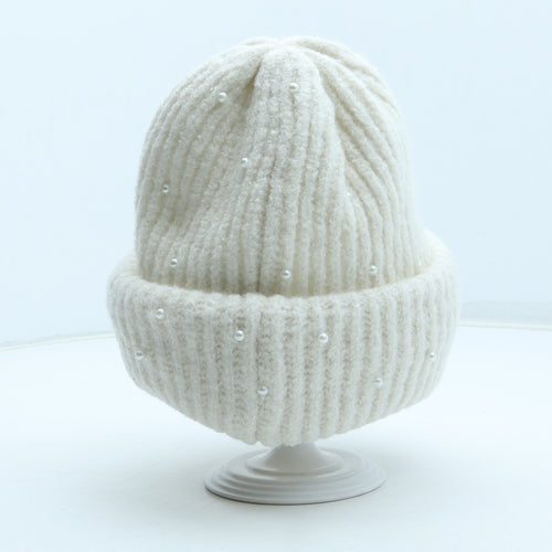 Primark Womens White Acrylic Beanie One Size