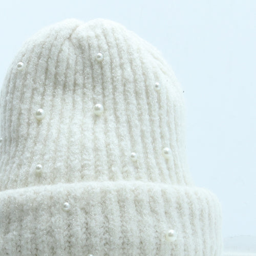 Primark Womens White Acrylic Beanie One Size