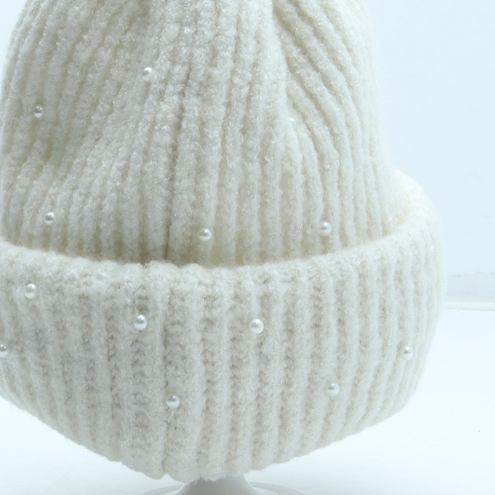 Primark Womens White Acrylic Beanie One Size