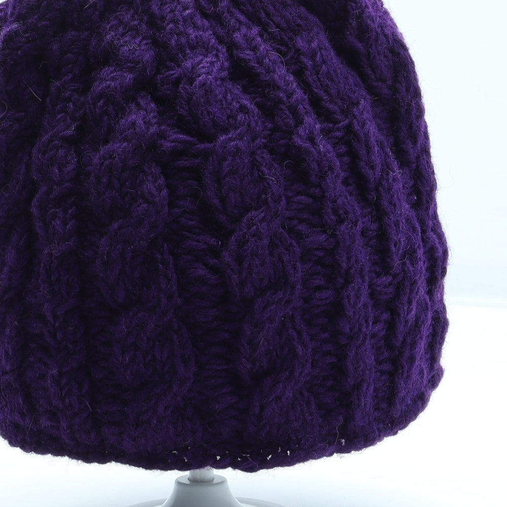 Preworn Womens Purple Acrylic Beanie One Size