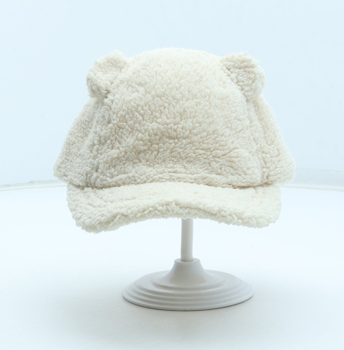Preworn Girls Ivory Polyester Peaked Cap Size S