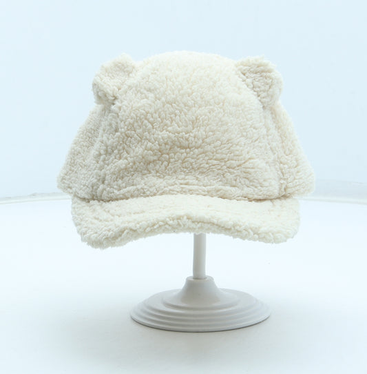 Preworn Girls Ivory Polyester Peaked Cap Size S