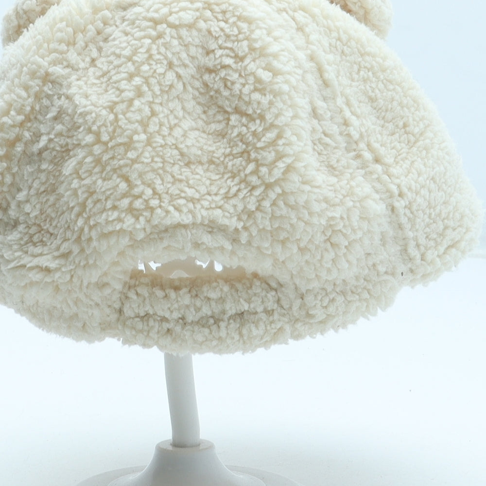 Preworn Girls Ivory Polyester Peaked Cap Size S