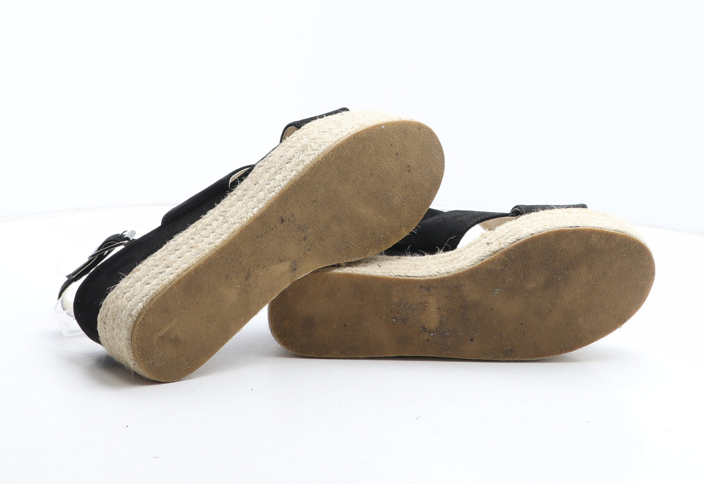 Boohoo Womens Black Synthetic Espadrille Heel UK