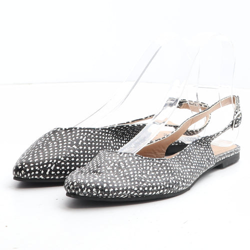 Sole Sensation Womens Black Geometric Synthetic Slingback Sandal UK