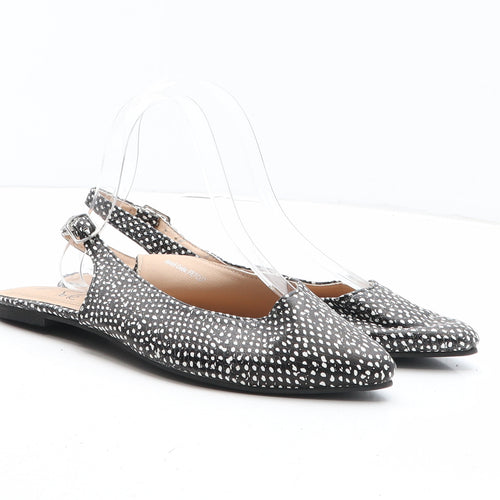 Sole Sensation Womens Black Geometric Synthetic Slingback Sandal UK