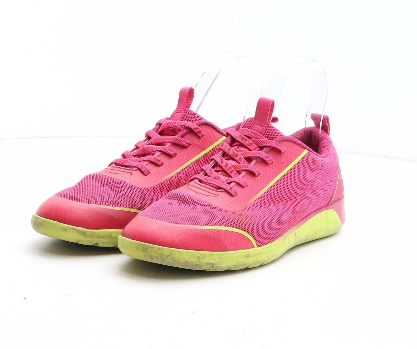 Clarks Womens Pink Colourblock Fabric Trainer UK