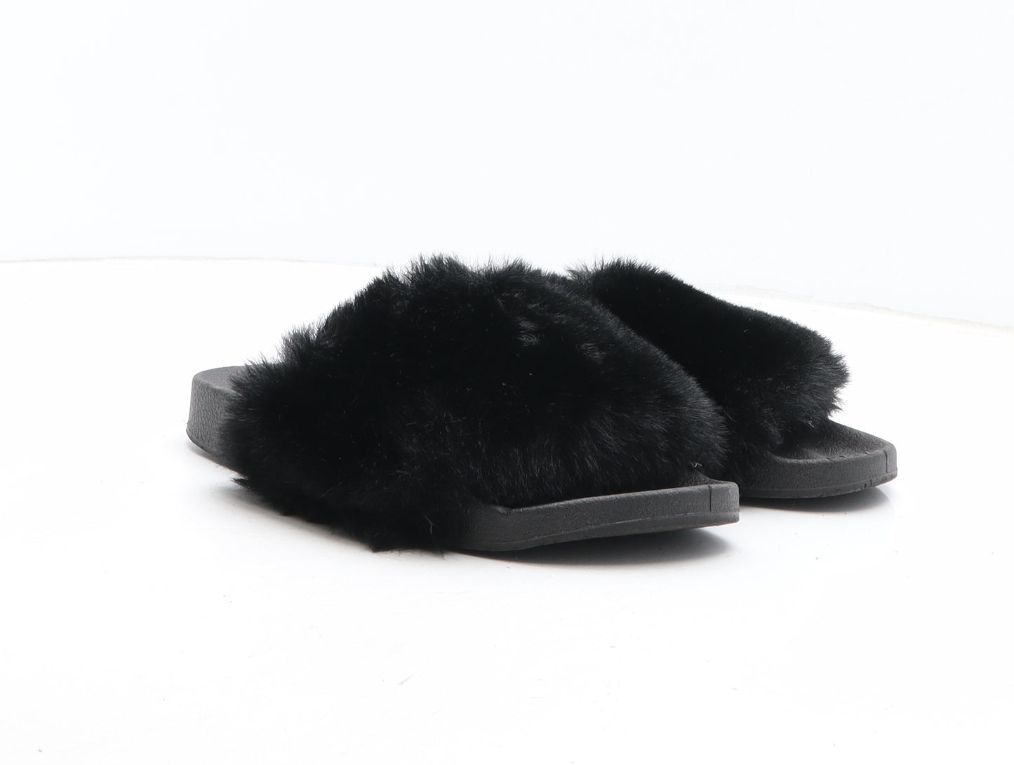 Primark Womens Black Synthetic Slip On Sandal UK