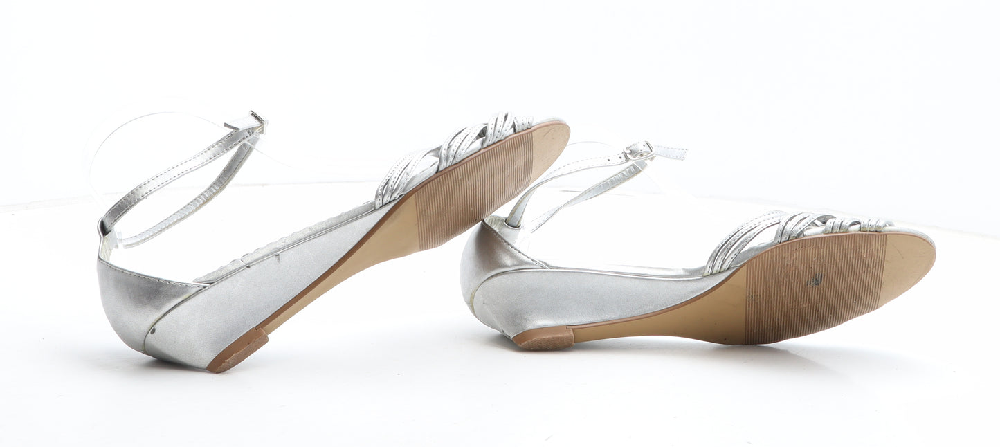 New Look Womens Silver Synthetic Strappy Heel UK