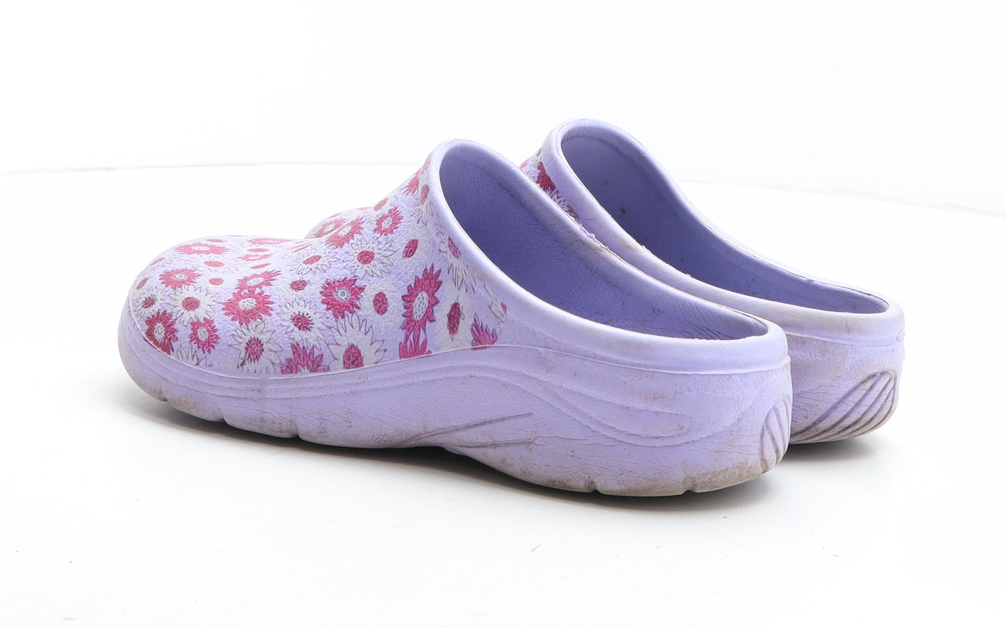 Briers Womens Purple Floral Synthetic Slip On Sandal UK