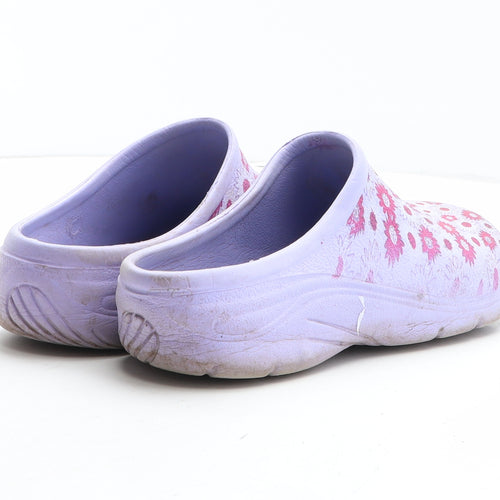 Briers Womens Purple Floral Synthetic Slip On Sandal UK
