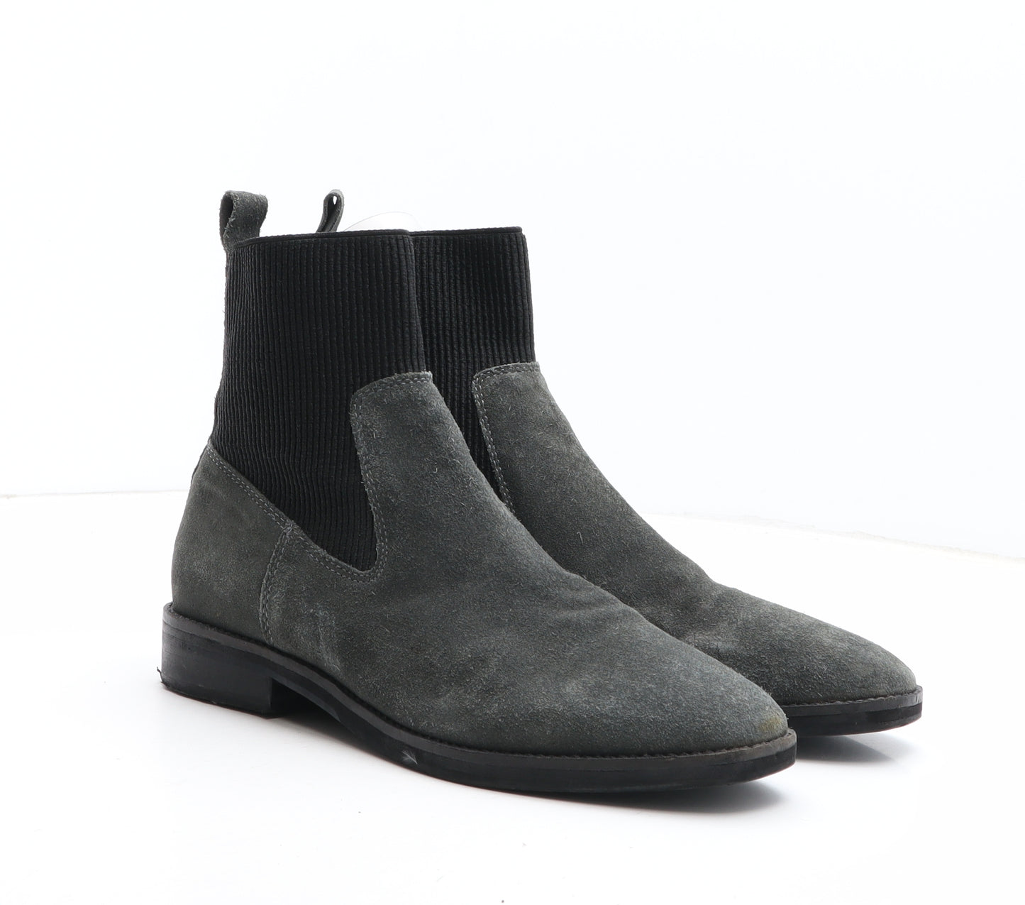 Topshop Womens Grey Colourblock Fabric Sock Boot UK