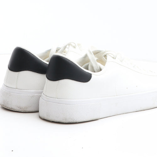 H&M Mens White Synthetic Trainer UK 10 44 - UK Size Estimated 10