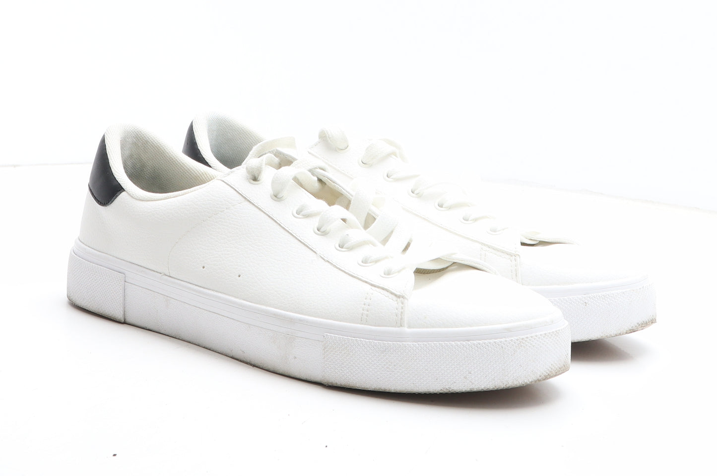 H&M Mens White Synthetic Trainer UK 10 44 - UK Size Estimated 10