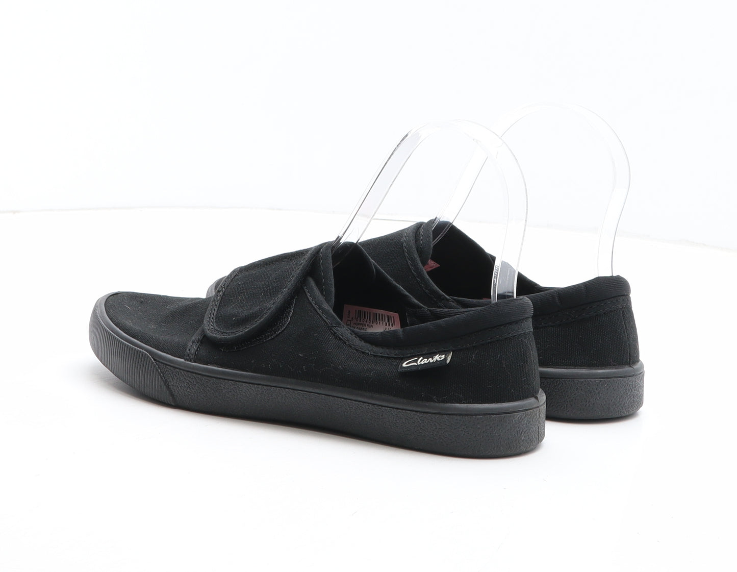 Clarks Girls Black Fabric Slip On Casual UK 3
