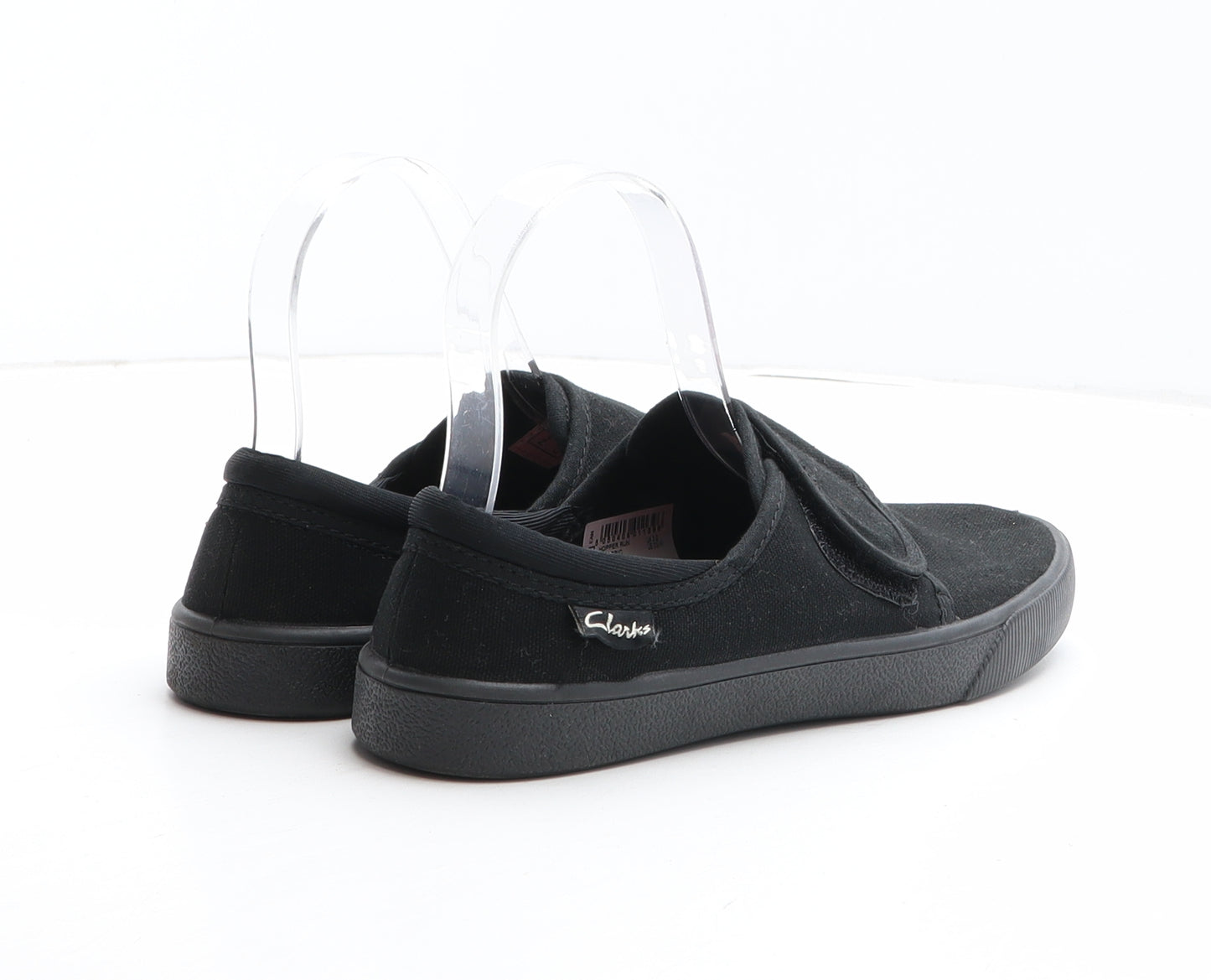 Clarks Girls Black Fabric Slip On Casual UK 3