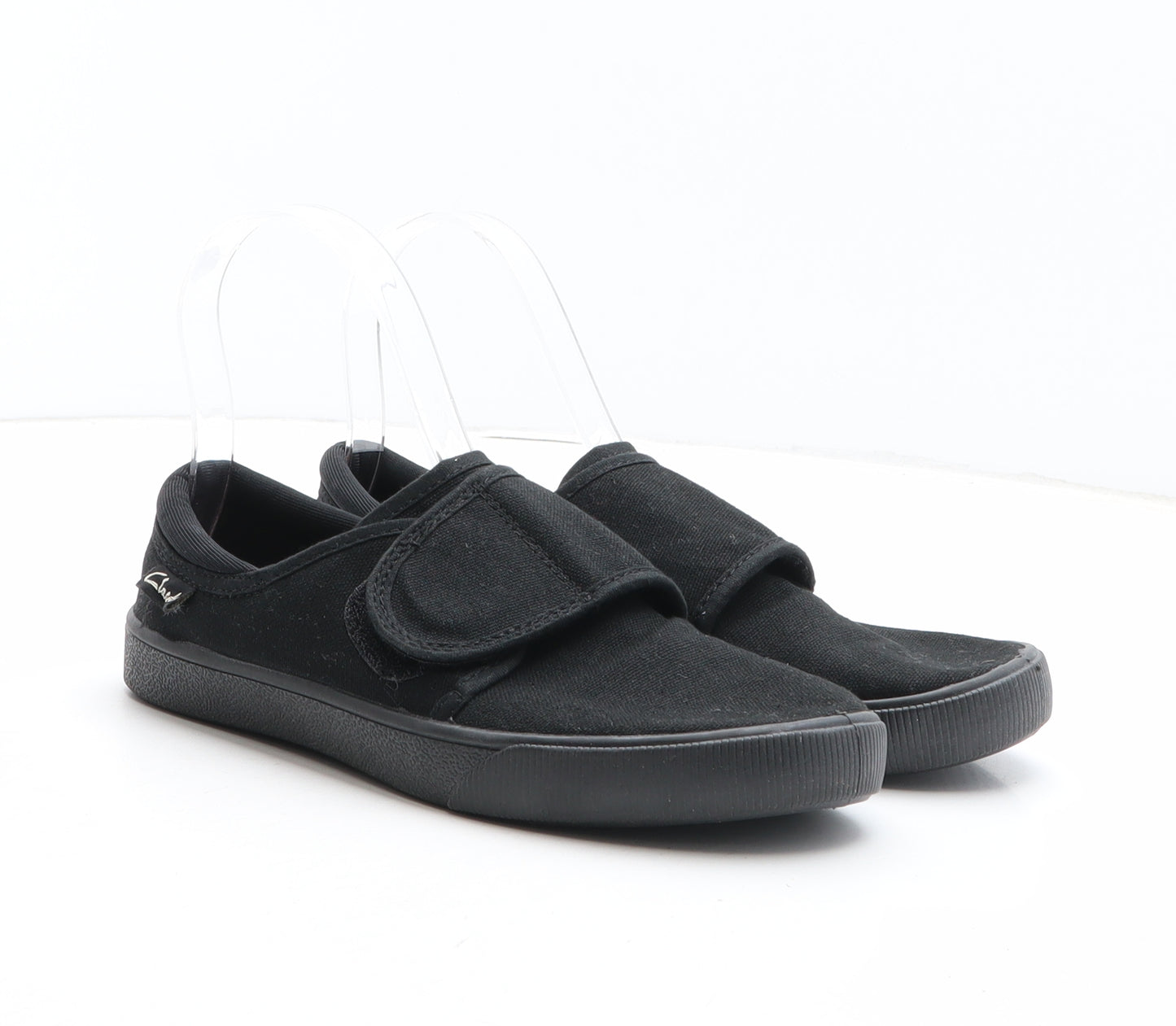 Clarks Girls Black Fabric Slip On Casual UK 3