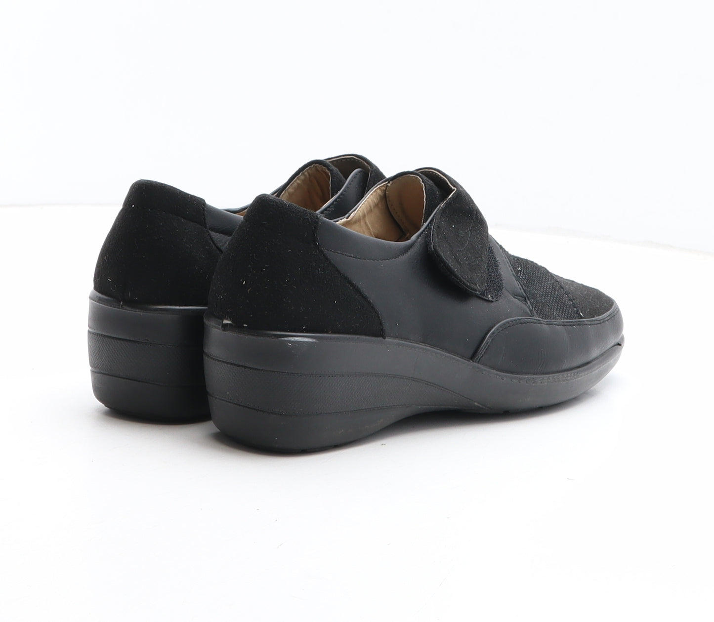 ShoeTree Womens Black Synthetic Slip On Casual UK