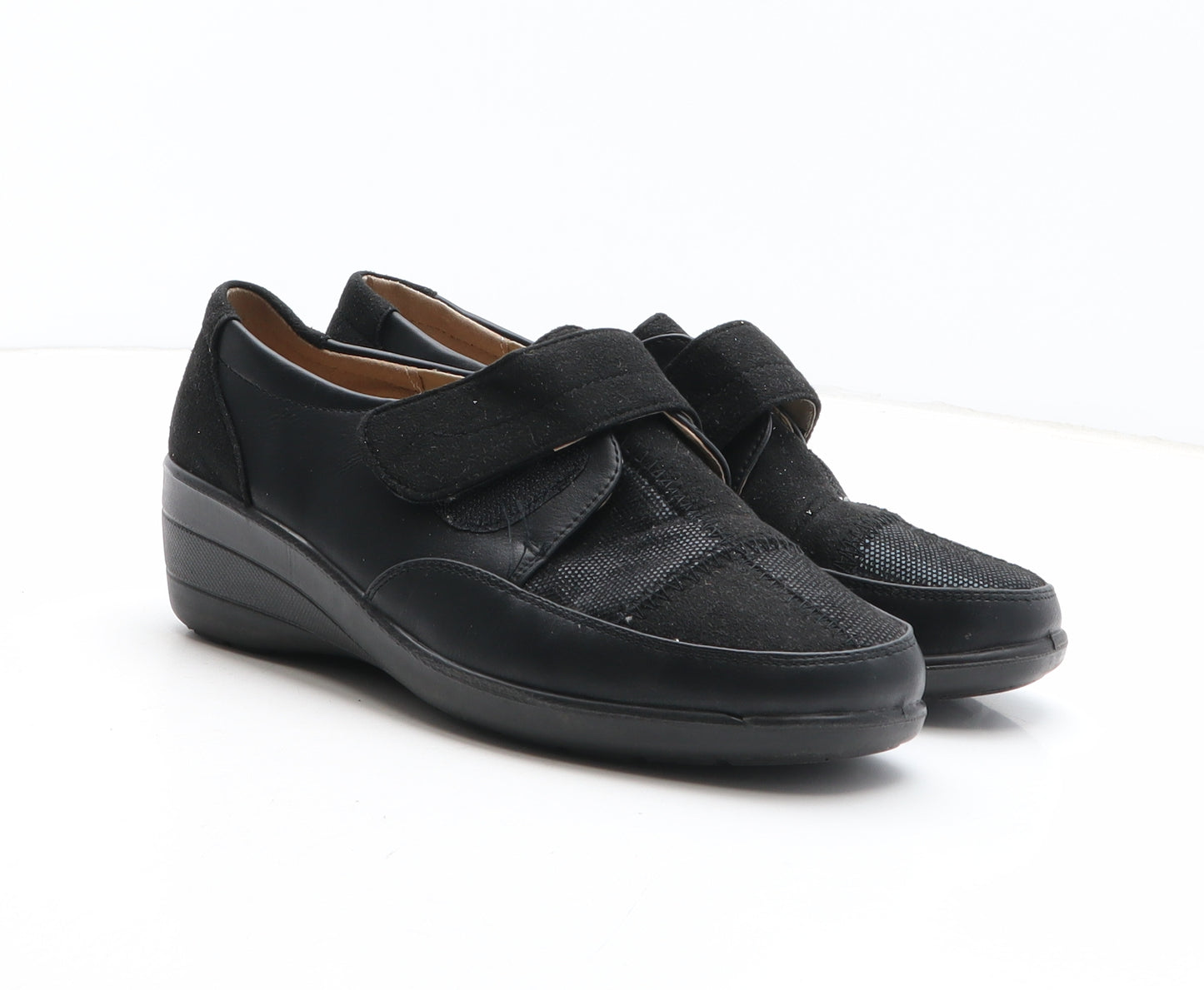 ShoeTree Womens Black Synthetic Slip On Casual UK