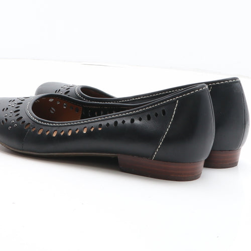 Clarks Womens Black Leather Slip On Casual UK