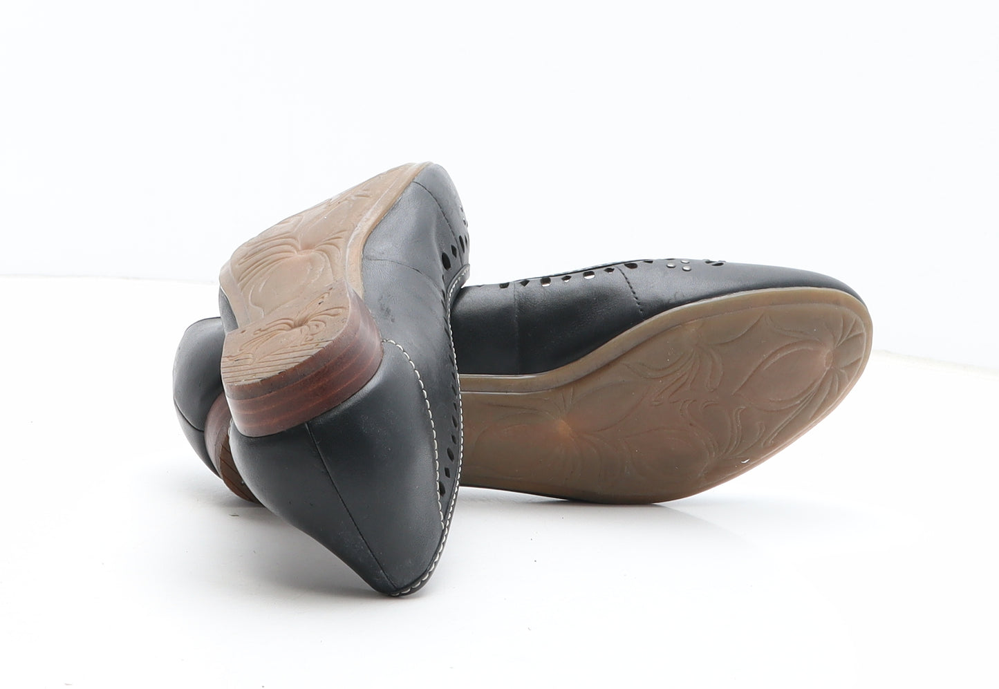 Clarks Womens Black Leather Slip On Casual UK