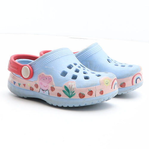 Peppa Pig Girls Blue Geometric Synthetic Clog Sandal UK 6