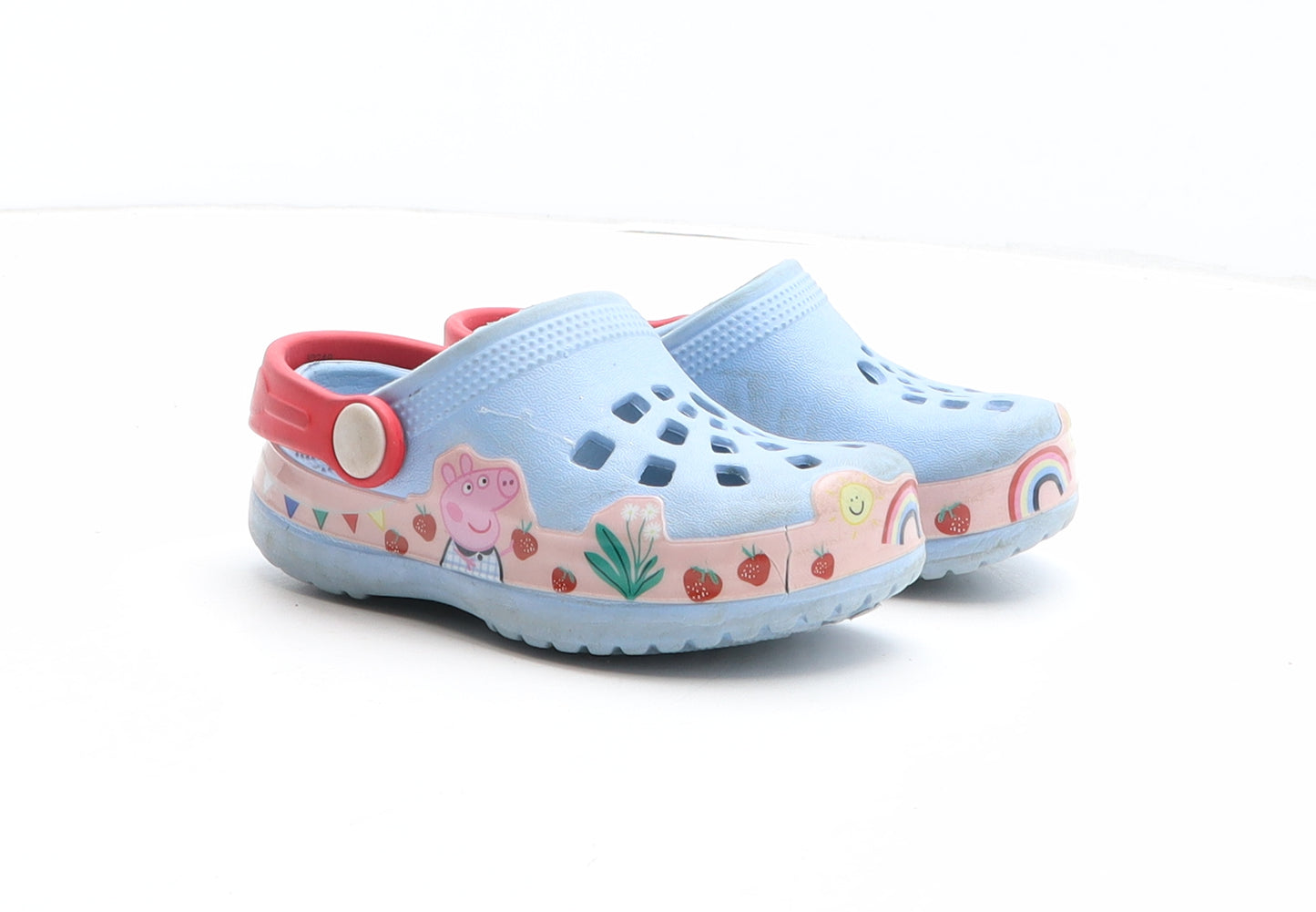Peppa Pig Girls Blue Geometric Synthetic Clog Sandal UK 6