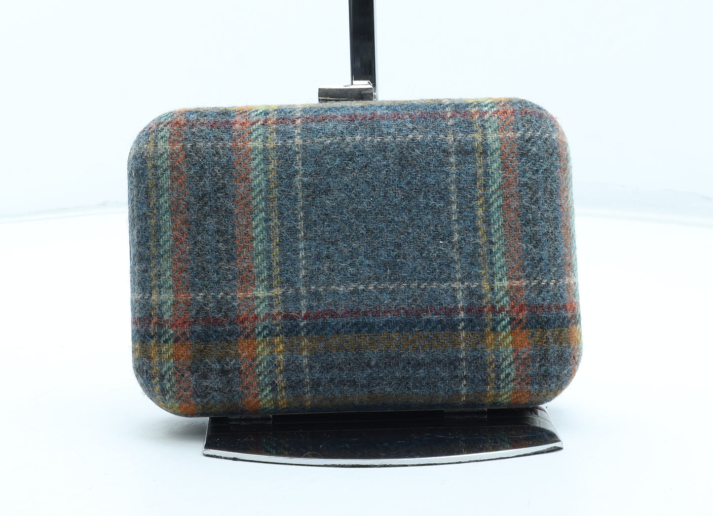 Moon Womens Multicoloured Plaid Polyester Clutch Size Small