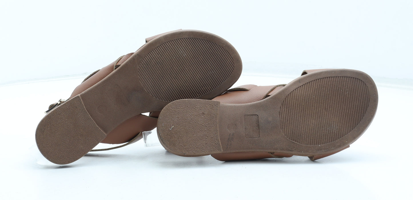 NEXT Womens Brown Leather Slingback Sandal UK