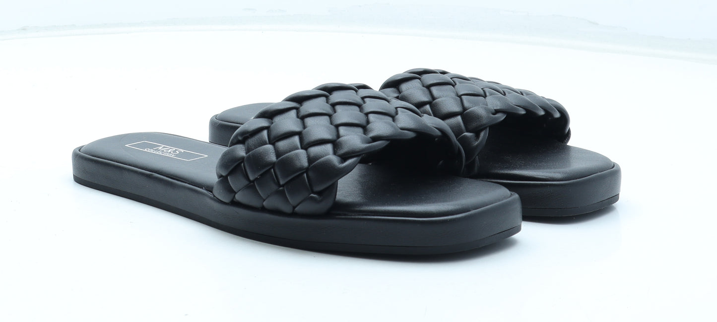 Marks and Spencer Womens Black Polyurethane Slip On Sandal UK