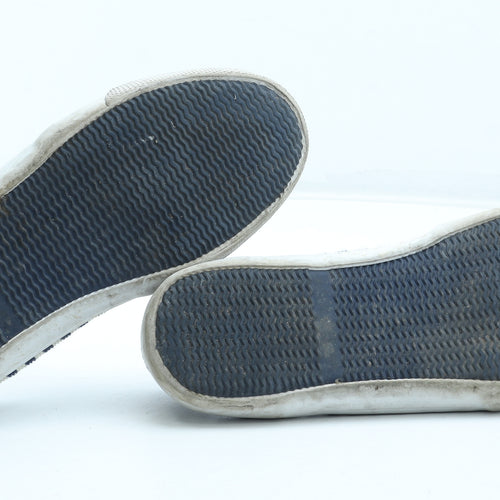 F&F Womens Blue Striped Polyester Slip On Flat UK
