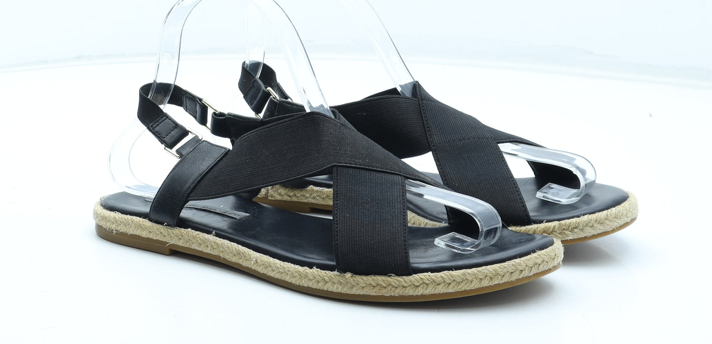 & Other Stories Womens Black Polyester Slingback Sandal UK