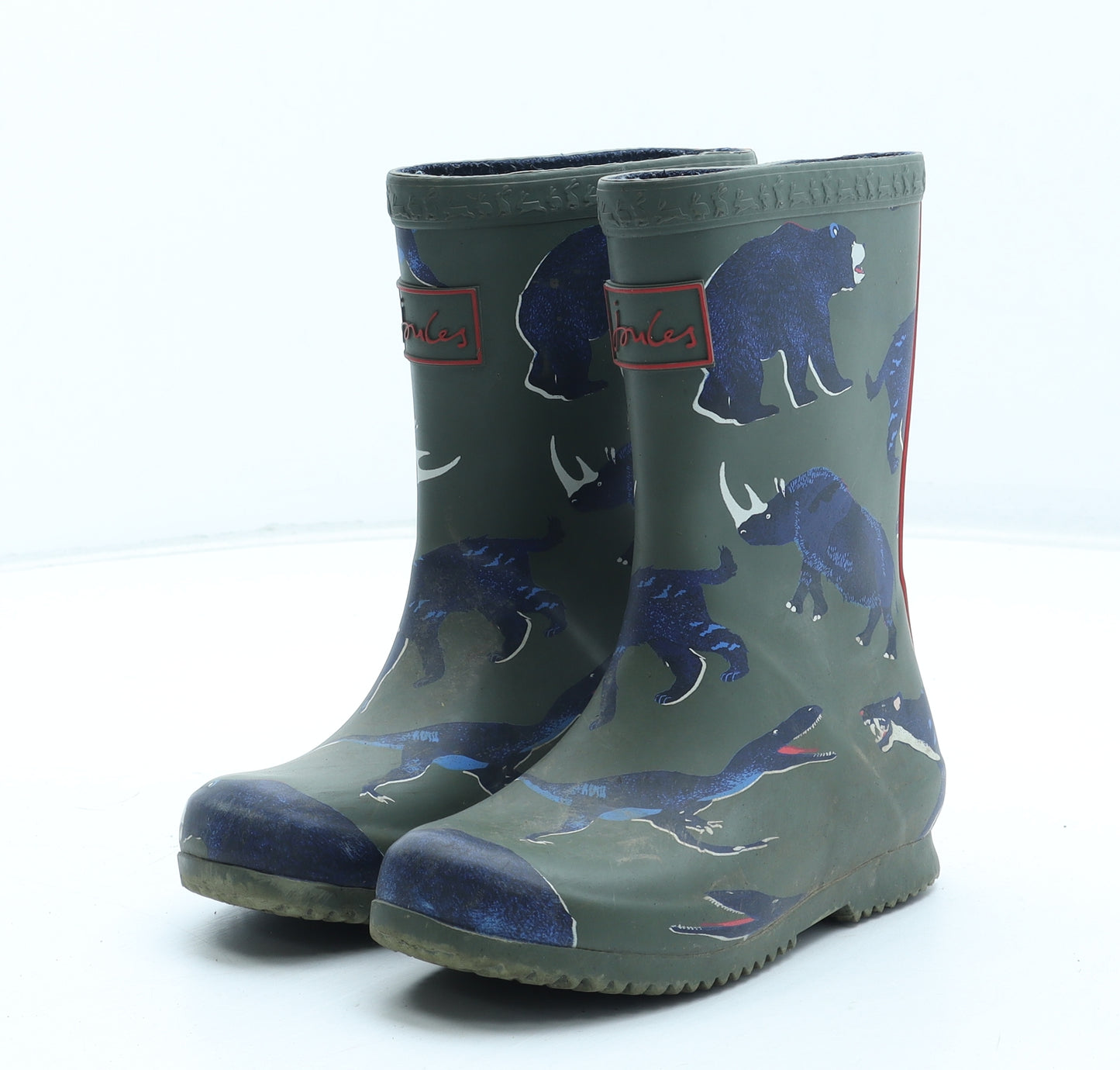 Joules Boys Multicoloured Geometric Rubber Wellies Boot UK 9 27 - Animal Pattern