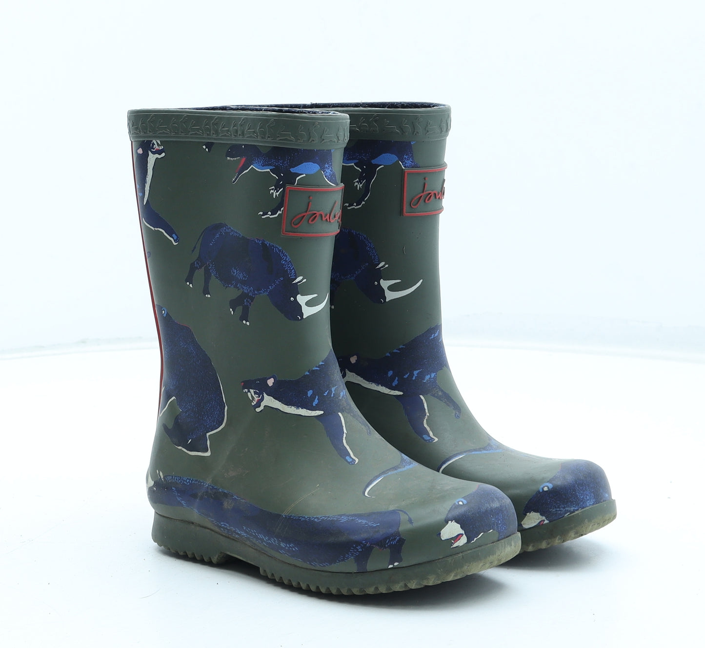 Joules Boys Multicoloured Geometric Rubber Wellies Boot UK 9 27 - Animal Pattern